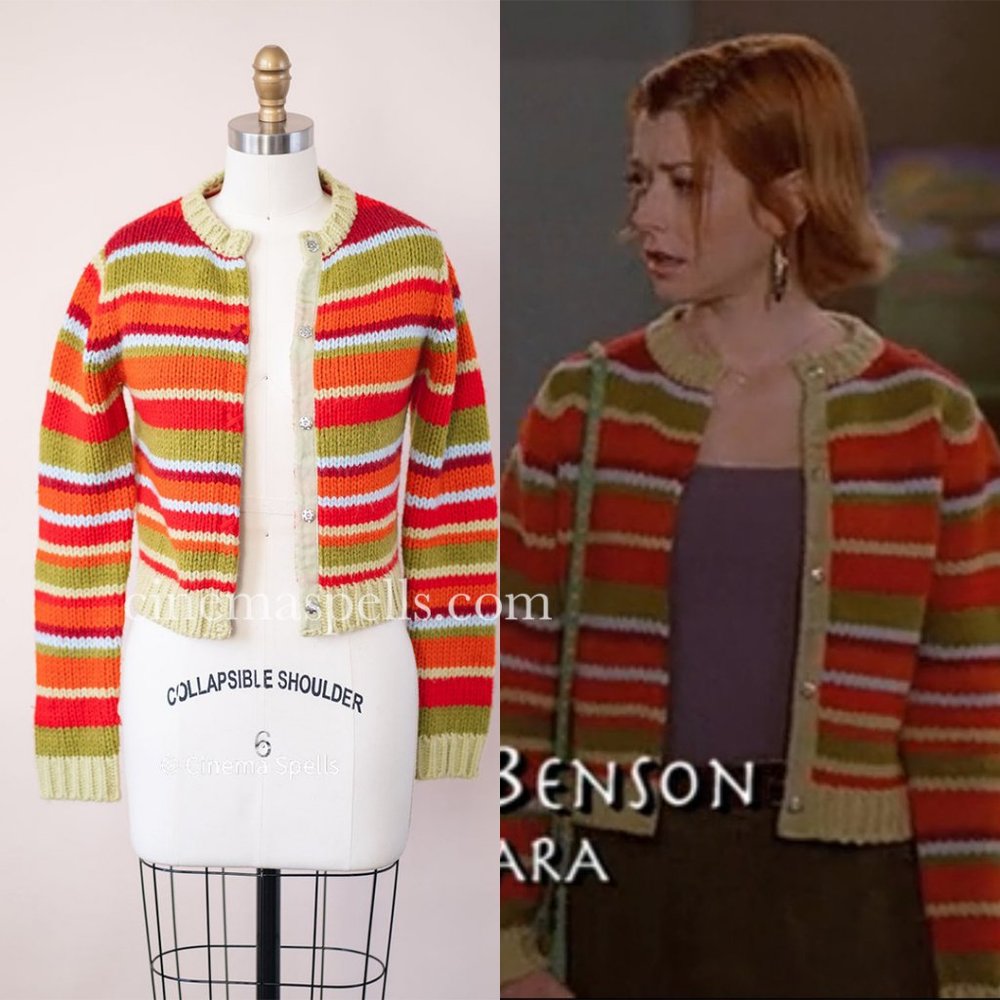 RARE 1990s Striped Cardigan Sweater ASO Willow On Buffy The Vampire Slayer, S